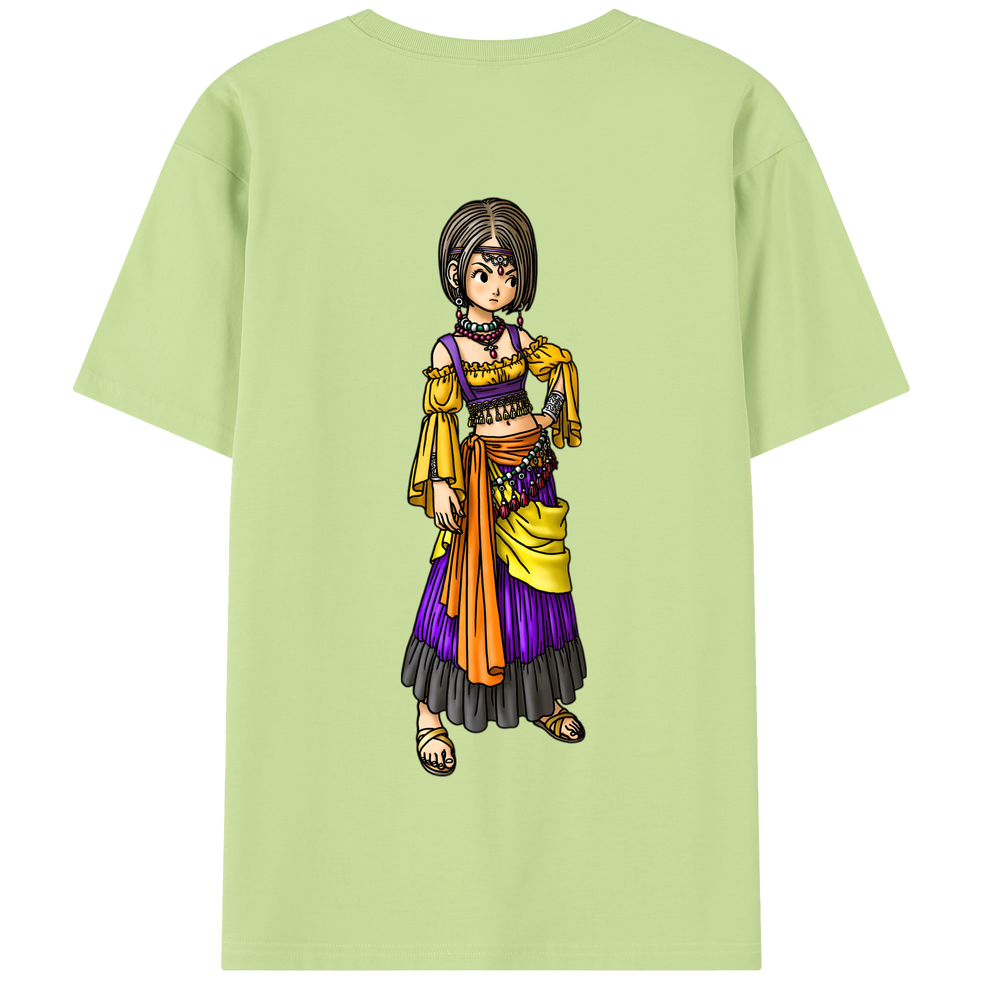（画像用） ドラゴンクエスト Doragon Kuesuto Dragon Quest 綿100％半袖Tシャツ（背面プリント）